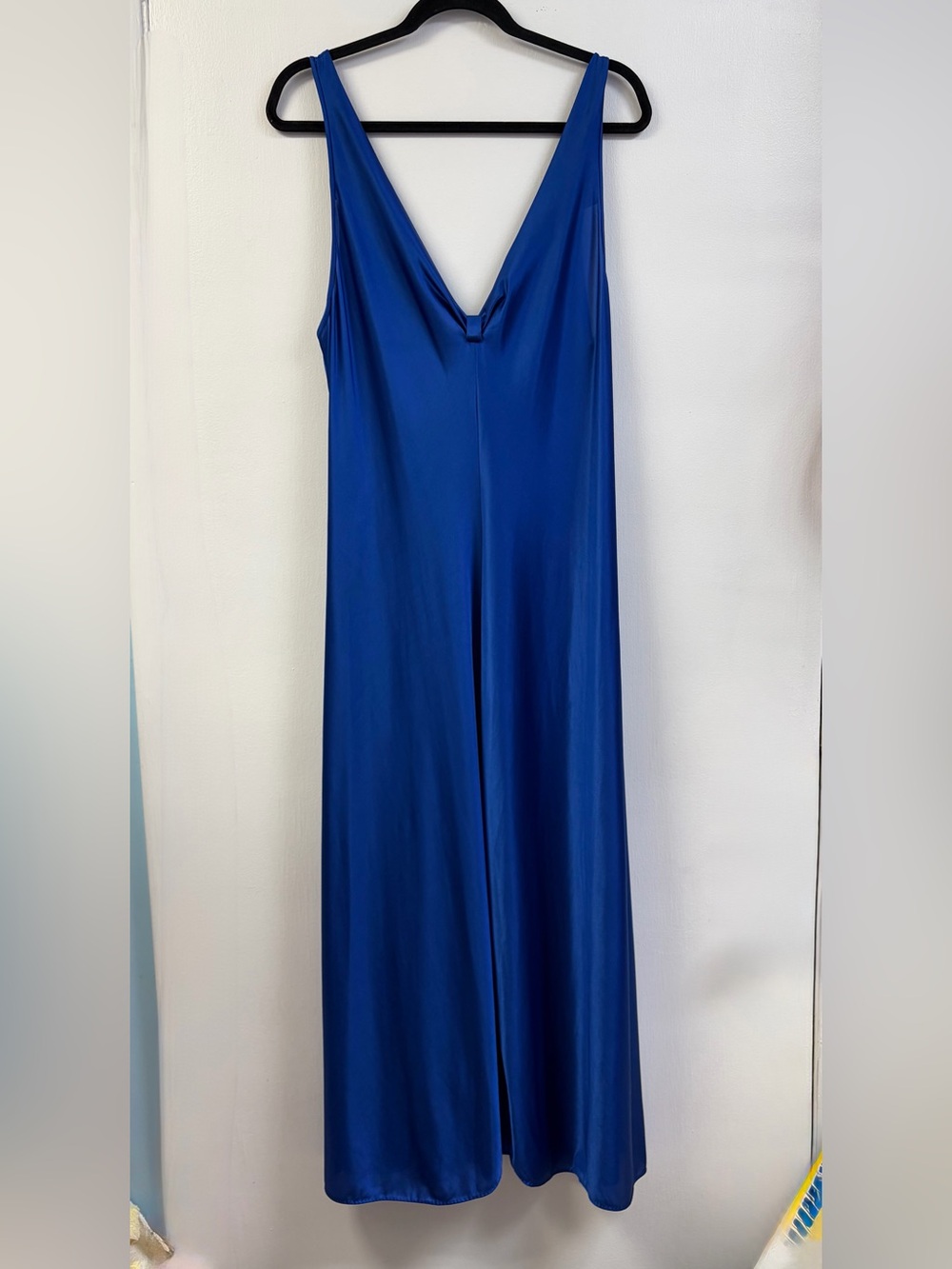 Vanity Fair Vintage Royal Blue Satin Slip Gown